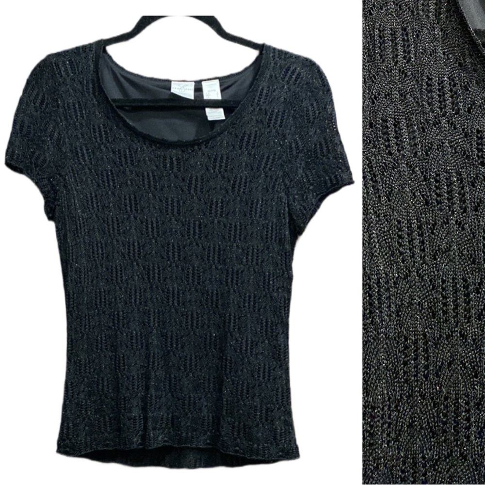 Emma James Black‎ Open Knit Blouse